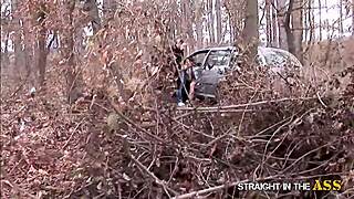 This russian brunette babe dives straight into anal adventure