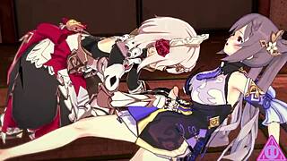 NOEL AND KEQING LICK EACH OTHER'S BIG TITS AND SUCK MONSTER COCKS!