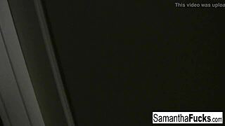 Samantha Saint enjoys morning fun in her home movie, masturbating nude with intense emotions.