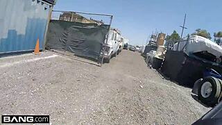 Latina bad girl caught sucking cop's dick in public outdoor pov