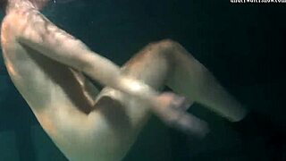 yo, check Lozhkova in see-through shorts splashing in the pool, looking hot as ever!