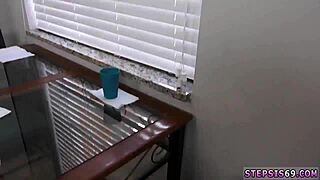 horny blonde teen gives massage, sucking stepbro's banana 😏