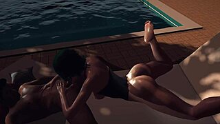 smoking hot girl with green hair gives a sloppy blowjob in pov - 3d porn