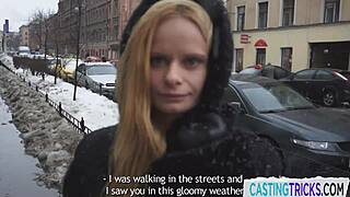 European cutie gets pounded hard by horny casting agent