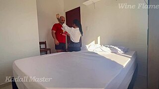 Naughty latina secretary gives blowjob for promotion