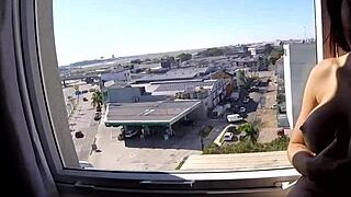 Sarada Naked In Hotel Window Near Airport Showing Big Tits