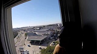 Sarada Naked In Hotel Window Near Airport Showing Big Tits