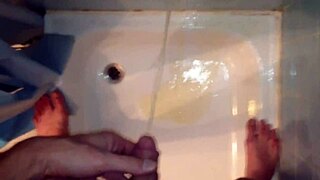 15 minute compilation of pissing in the shower from August 2019