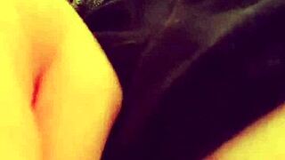 my first solo masturbation, rubbing my shaved pussy and clit close up.