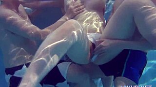 this asian girl got wild in a hardcore japanese gangbang scene.