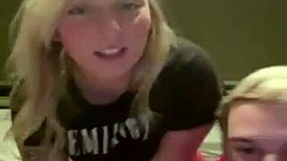 watch this blonde teen flash tits on periscope?