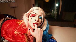 Rachel Luxe as Harley Quinn gets pussy destroyed by Gibby the Clown