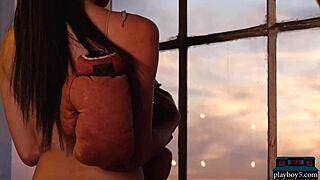 arab model fatima kojima strips with big round ass.