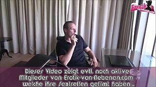 German Thin Blonde Slut Fucks On Table