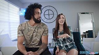 Small Tits Dani Blu Enjoys Hard Dicking On Sofa From Big Dick James Angel