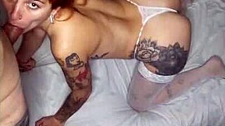 I cum on angelical girl's ass after blowjob