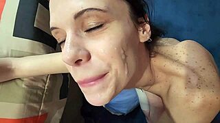 Intense Emotions in POV Blowjob with Choking and Cum Facial on Skinny Smoking Slut