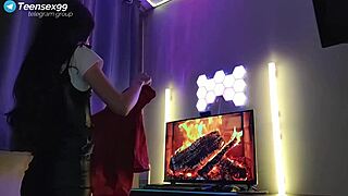 my stepbrothers girlfriend sneaks into my room, she wants ta fuck me, i say no at first but she convinces me, we do doggystyle an' cowgirl.