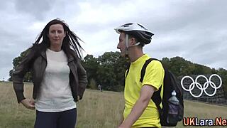 mature british milf in stockings takes a massive cock for cum.