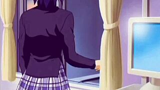 Horny hentai babe rides hard in wild animated scene.