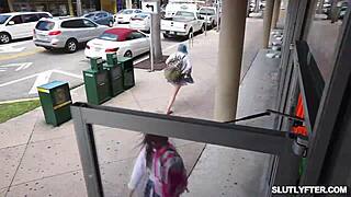 Sarah Banks Ebony Pussy Eaten by LP Officer in Shop!