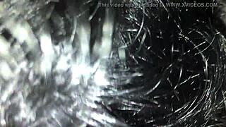 in this homemade recording, the horny amateur whore with small tits gives a blowjob, licking and handjobbing the cock