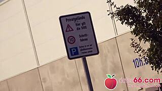 Hot German cam girl gets fucked on the park deck