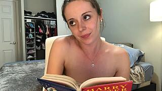 Reading Harry Potter hysterically while masturbating to orgasm on vibrator?