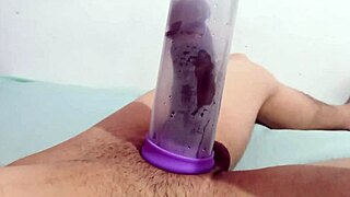 Sucking cock with a pump, wow!