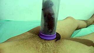 Sucking cock with a pump, wow!