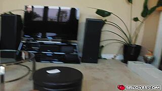 stepsiblings fuck on couch with deepthroat and choking until cum