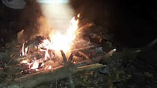 Neighbor catches lesbians in forest, joins with dirty talk and masturbation