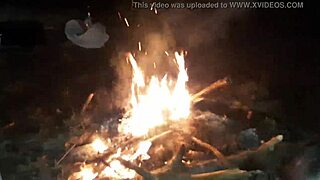 Neighbor catches lesbians in forest, joins with dirty talk and masturbation