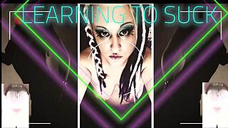 Horny stepsister teaches you to suck cock for her