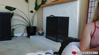 stepsiblings fuck on couch with deepthroat and choking until cum