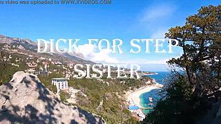 Wow, check this girl's stunning ass by the sea and mountains!