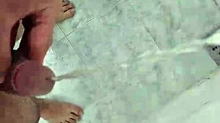 cute brazilian twink pisses in the shower