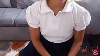 Punish Stepdaughter with Creampie for Skipping Class!