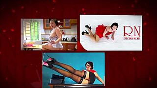 masseur works on submissive girl, voyeur view