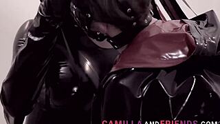 feeling the passion as fetish shemale in latex fucks with big cock