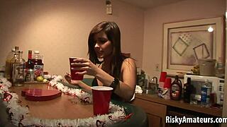 Two wild amateur girls love stripping together at the party