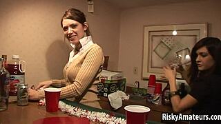 Two wild amateur girls love stripping together at the party