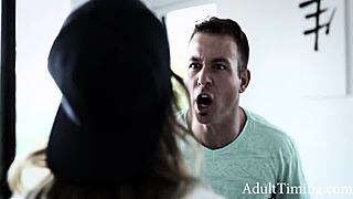 Uma jolie gets her shaved pussy licked in cowgirl position by horny step sister