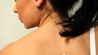 Cutie teases shaved pussy with tongue