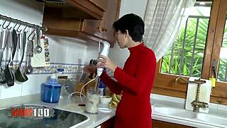 Fucked her ass hard right in the kitchen