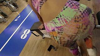 At The Gym Without Panties, Training With Horniness