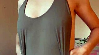 Cute girl next door tries on SWIMSUIT, showing off her NATURAL TITS and ASS