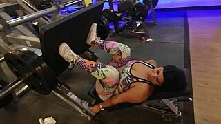 At The Gym Without Panties, Training With Horniness