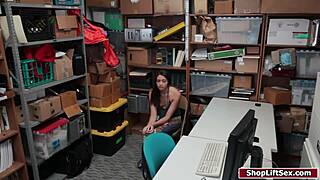 teen shoplifter gets fucked in the office