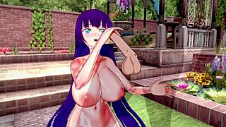 Cartoon porn with a busty hentai babe and anal creampie